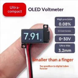 The Smallest Ever 0.5 Inch OLED Digital Voltmeter 0-30V Ultra Thin High Precision 2/3 Wire New Arrival