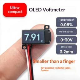 The Smallest Ever 0.5 Inch OLED Digital Voltmeter 0-30V Ultra Thin High Precision 2/3 Wire New Arrival