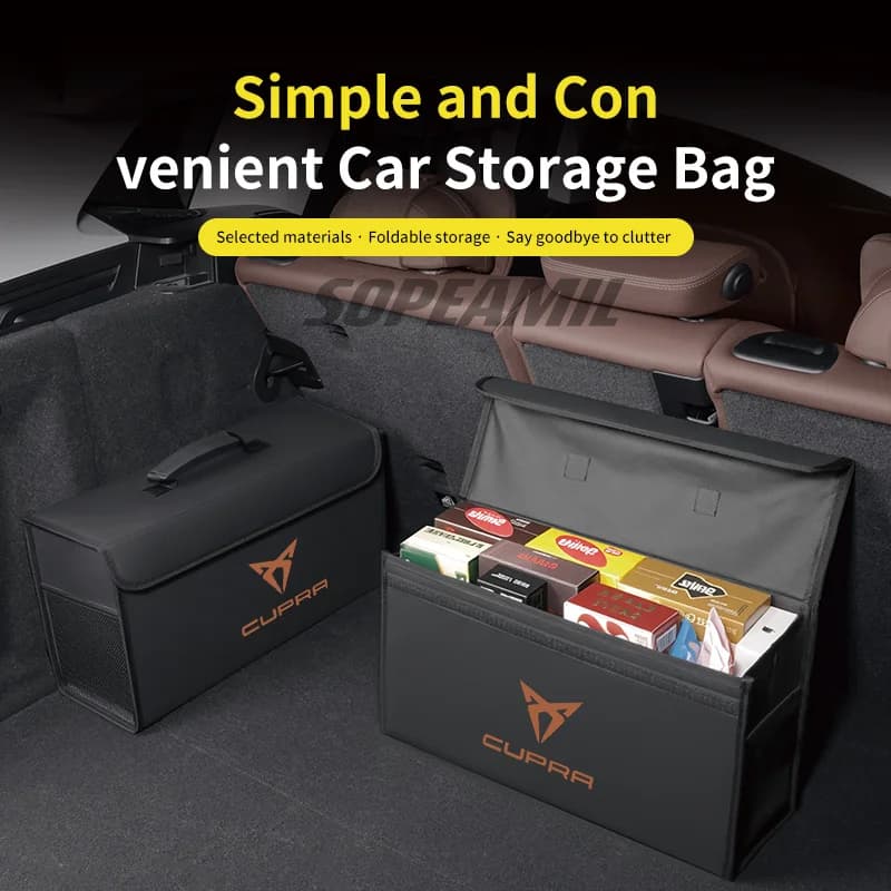 For Cupra Ateca Born Leon IBIZA Raval Formentor Terramar Tavascan Car Trunk Storage Box Capacity Foldable Stowing Tidying Bag
