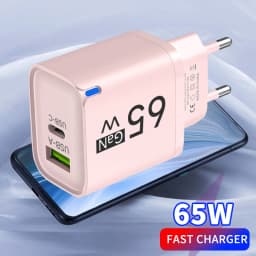 65W GaN USB C Charger 3 Ports Fast Charging Mobile Phone Adapter QC3.0 Wall for iPhone 16 17 Samsung Xiaomi Huawei EU US UK Plug
