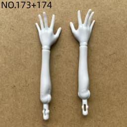 1/6 Scale Slim Monster Doll Parts - Elbows Feet Hands in Black White Brown Beige with Long Nail Options for Doll Accessories