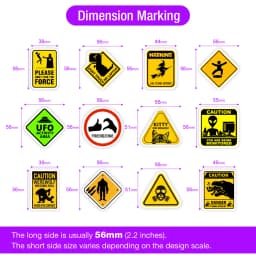 Fun Creative Warning Stickers DIY Toys Waterproof Vinyl Decal for Scrapbook Junk Journals Laptop Phone Bottles Luggage Decor