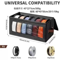3D Printer Filament Storage Bag Moisture Proof Organizer Clear Window Pouch For 1kg PLA PETG TPU ABS Spools Foldable Carrier Bin
