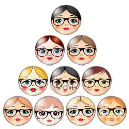 матрёшка matryoshka Russian 10pcs mixed 12mm/18mm/20mm/25mm Round photo glass cabochon demo flat back Making findings