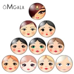 матрёшка matryoshka Russian 10pcs mixed 12mm/18mm/20mm/25mm Round photo glass cabochon demo flat back Making findings