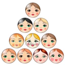 матрёшка matryoshka Russian 10pcs mixed 12mm/18mm/20mm/25mm Round photo glass cabochon demo flat back Making findings