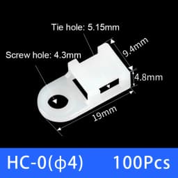 100Pcs Cable Tie Saddle Type Plastic Mount Base Wire Holder Fixing Seat USB Charging Data Line Winder Nylon HC-1/2/3/4/5 STM