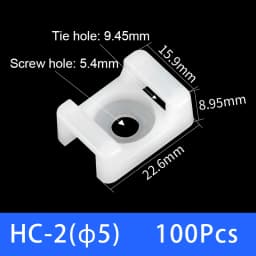 100Pcs Cable Tie Saddle Type Plastic Mount Base Wire Holder Fixing Seat USB Charging Data Line Winder Nylon HC-1/2/3/4/5 STM
