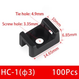 100Pcs Cable Tie Saddle Type Plastic Mount Base Wire Holder Fixing Seat USB Charging Data Line Winder Nylon HC-1/2/3/4/5 STM