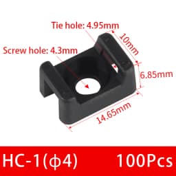 100Pcs Cable Tie Saddle Type Plastic Mount Base Wire Holder Fixing Seat USB Charging Data Line Winder Nylon HC-1/2/3/4/5 STM