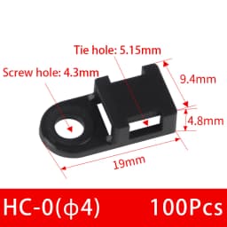 100Pcs Cable Tie Saddle Type Plastic Mount Base Wire Holder Fixing Seat USB Charging Data Line Winder Nylon HC-1/2/3/4/5 STM