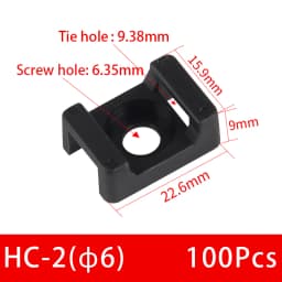 100Pcs Cable Tie Saddle Type Plastic Mount Base Wire Holder Fixing Seat USB Charging Data Line Winder Nylon HC-1/2/3/4/5 STM