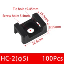 100Pcs Cable Tie Saddle Type Plastic Mount Base Wire Holder Fixing Seat USB Charging Data Line Winder Nylon HC-1/2/3/4/5 STM