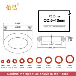 Red Silicon Ring 10PCS/lot Silicone/VMQ O-Ring OD5/6/7/8/9/10/11/12/13*2mm Thickness Rubber O Ring Seal Gasket Rings Washer-.-