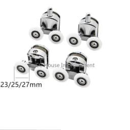 23mm/25mm/27mm Shower Door Rollers Zinc Alloy Double-Wheel Sliding Shower Door Roller Bearing Wheel Runners Replacement