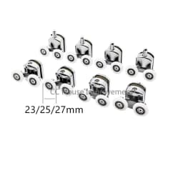 23mm/25mm/27mm Shower Door Rollers Zinc Alloy Double-Wheel Sliding Shower Door Roller Bearing Wheel Runners Replacement