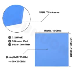 2 Pieces 100x100mm Thermal Pad 0.5mm/1mm/1.5mm/2mm/2.5mm/3mm/4mm/5mm Thickness GPU CPU Heatsink Cooling Conductive Silicone Pad