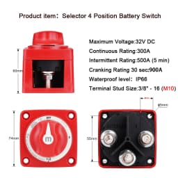 2 3 4 Position Battery Mass Switch Cutter Single Dual For RV Boat Power Control Panel 12-48V 100-300A Isolator Disconnect Rotary