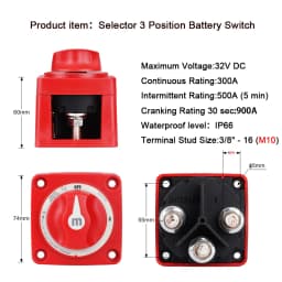 2 3 4 Position Battery Mass Switch Cutter Single Dual For RV Boat Power Control Panel 12-48V 100-300A Isolator Disconnect Rotary