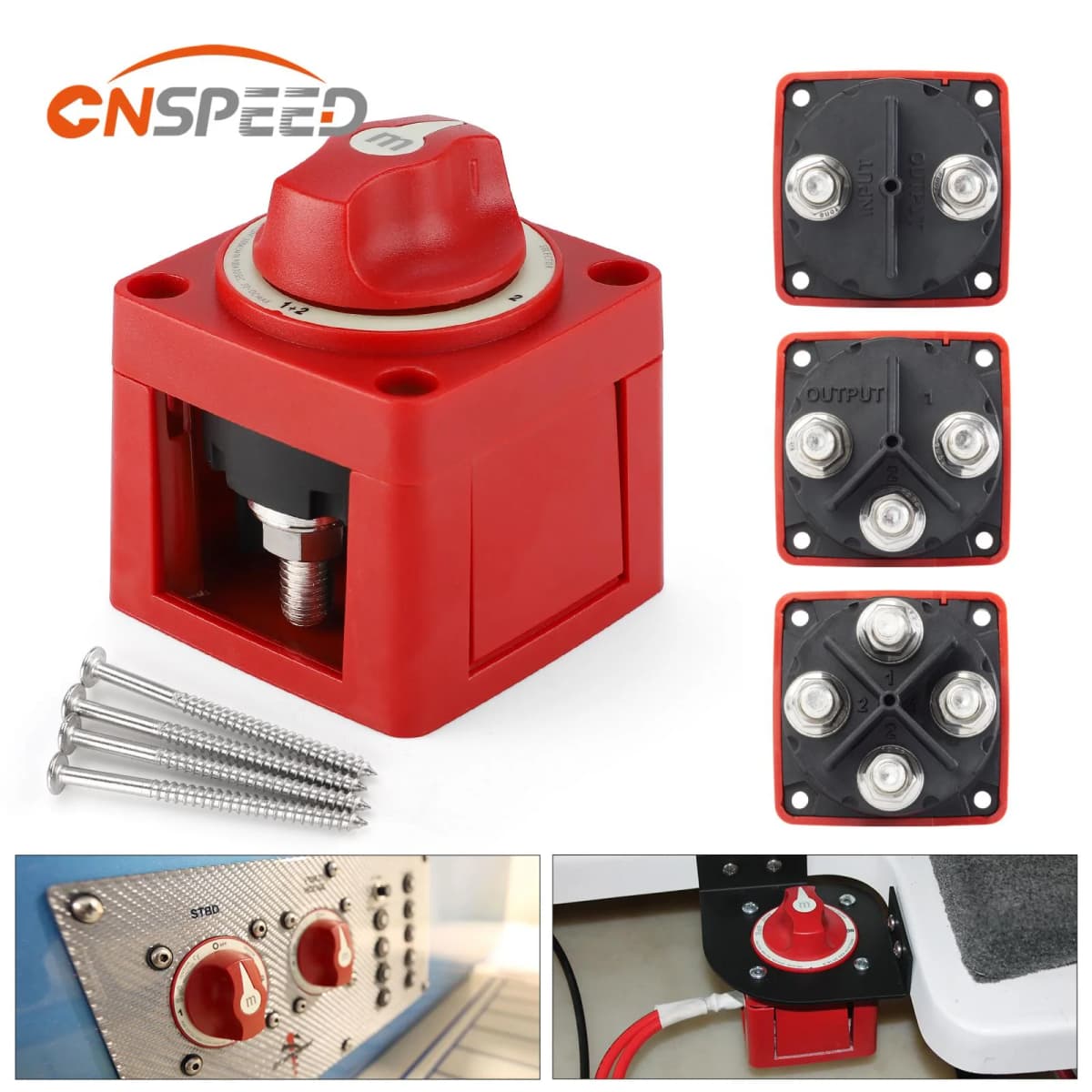 2 3 4 Position Battery Mass Switch Cutter Single Dual For RV Boat Power Control Panel 12-48V 100-300A Isolator Disconnect Rotary