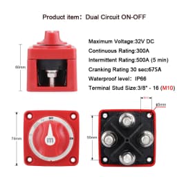 2 3 4 Position Battery Mass Switch Cutter Single Dual For RV Boat Power Control Panel 12-48V 100-300A Isolator Disconnect Rotary