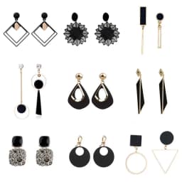 Black Hanging Long Earrings for Women Triangle Square Statement Drop Earrings 2025 Boucle Oreille Femme Fashion Jewelry