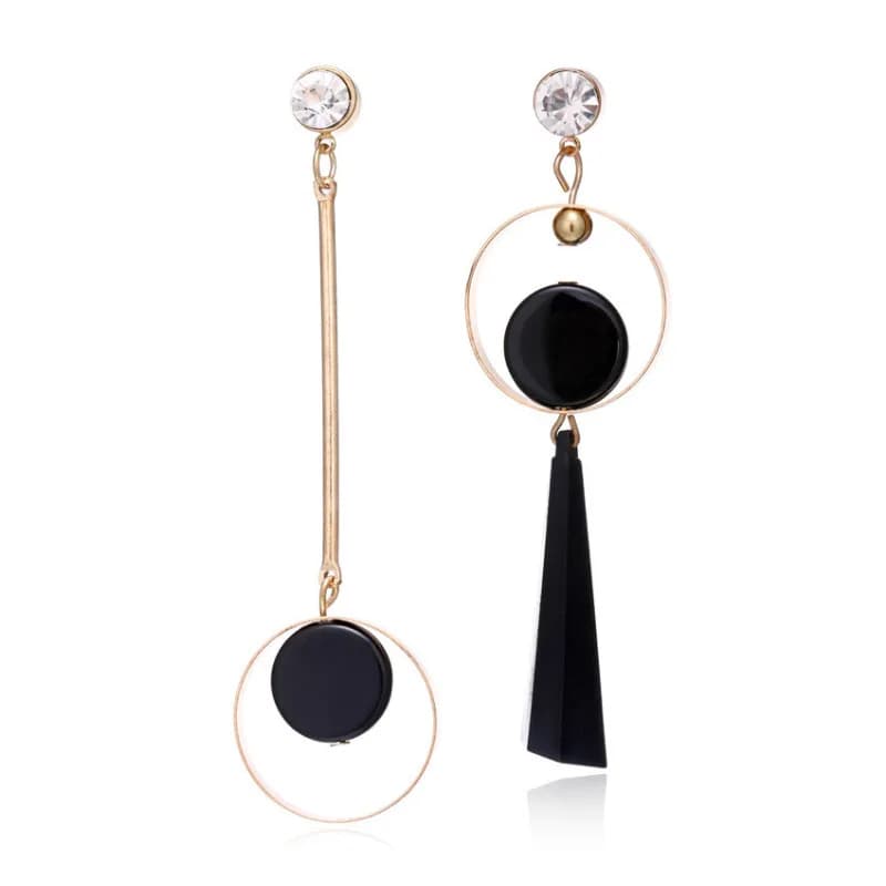 Black Hanging Long Earrings for Women Triangle Square Statement Drop Earrings 2025 Boucle Oreille Femme Fashion Jewelry
