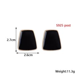 Black Hanging Long Earrings for Women Triangle Square Statement Drop Earrings 2025 Boucle Oreille Femme Fashion Jewelry