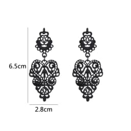 Black Hanging Long Earrings for Women Triangle Square Statement Drop Earrings 2025 Boucle Oreille Femme Fashion Jewelry