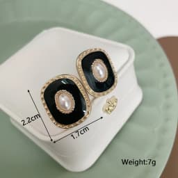 Black Hanging Long Earrings for Women Triangle Square Statement Drop Earrings 2025 Boucle Oreille Femme Fashion Jewelry