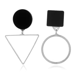 Black Hanging Long Earrings for Women Triangle Square Statement Drop Earrings 2025 Boucle Oreille Femme Fashion Jewelry