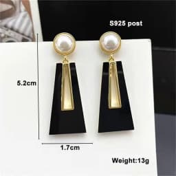 Black Hanging Long Earrings for Women Triangle Square Statement Drop Earrings 2025 Boucle Oreille Femme Fashion Jewelry