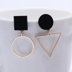 Black Hanging Long Earrings for Women Triangle Square Statement Drop Earrings 2025 Boucle Oreille Femme Fashion Jewelry