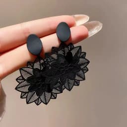 Black Hanging Long Earrings for Women Triangle Square Statement Drop Earrings 2025 Boucle Oreille Femme Fashion Jewelry