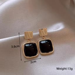 Black Hanging Long Earrings for Women Triangle Square Statement Drop Earrings 2025 Boucle Oreille Femme Fashion Jewelry