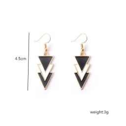 Black Hanging Long Earrings for Women Triangle Square Statement Drop Earrings 2025 Boucle Oreille Femme Fashion Jewelry