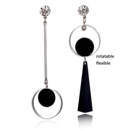 Black Hanging Long Earrings for Women Triangle Square Statement Drop Earrings 2025 Boucle Oreille Femme Fashion Jewelry