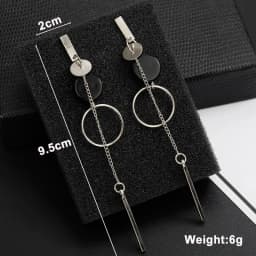 Black Hanging Long Earrings for Women Triangle Square Statement Drop Earrings 2025 Boucle Oreille Femme Fashion Jewelry