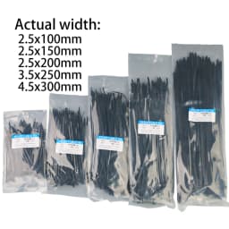 500pcs Self-Locking Nylon Cable Ties Set 3.5*250 4.5*300 Plastic Zip Loop Wire 4-6-8-10-12inch Wrap Fixed Binding High Tensile