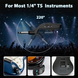 JOYO JW-03 Wireless Guitar System 2.4GHz Rechargeable Transmitter & Receiver 4 Channel Low Latency for Electric Guitar Bass Amp