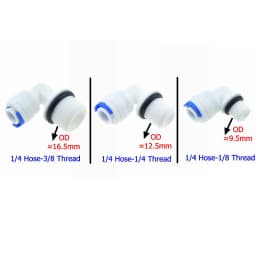 RO Water Quick Pipe Fitting 1/4 3/8 OD Hose 1/8 1/4 1/2 3/8 Male Female Thread Plastic Connector Reverse Osmosis Water Purifies
