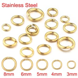 100pcs Lot 4 6 8 10mm Gold Stainless Steel Jump Rings Open Split Ring Connectors for DIY Jewelry Making Supplies Wholesale Items