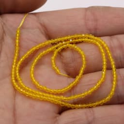Round Beads Section 2mm Natural Semi-Precious Stone Spinel Yellow Loose Bead for Women Jewelry Making DIY Bracelet Necklace 38cm