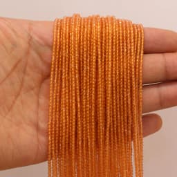 Round Beads Section 2mm Natural Semi-Precious Stone Spinel Yellow Loose Bead for Women Jewelry Making DIY Bracelet Necklace 38cm