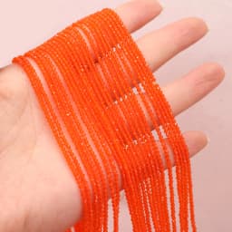 Round Beads Section 2mm Natural Semi-Precious Stone Spinel Yellow Loose Bead for Women Jewelry Making DIY Bracelet Necklace 38cm