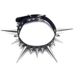 Long Spike Choker Punk Faux Leather Collar For Women Men Cool Big Rivets Studded Chocker Goth Style Necklace Accessories