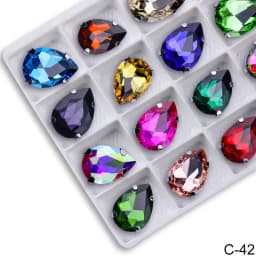 Teardrop Rhinestones for needlework glass sew on rhinestones sewing stone with silver claw crafts for clothing accessories