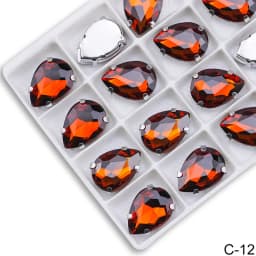 Teardrop Rhinestones for needlework glass sew on rhinestones sewing stone with silver claw crafts for clothing accessories