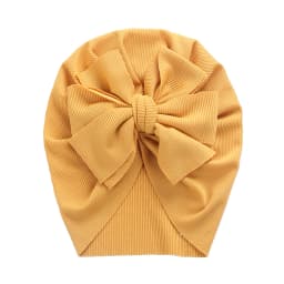 Solid Ribbed Bunny Knot Turban Hats for Baby Boys Girls Beanies Striped Thin Elastic Caps Bonnet Newborn Toddler 0-4T Headwraps