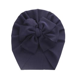Solid Ribbed Bunny Knot Turban Hats for Baby Boys Girls Beanies Striped Thin Elastic Caps Bonnet Newborn Toddler 0-4T Headwraps
